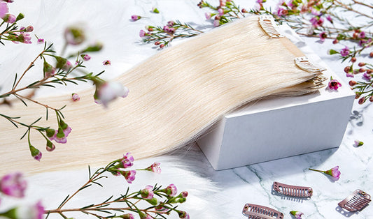 mhot hair blonde seamless clip in hair extensions