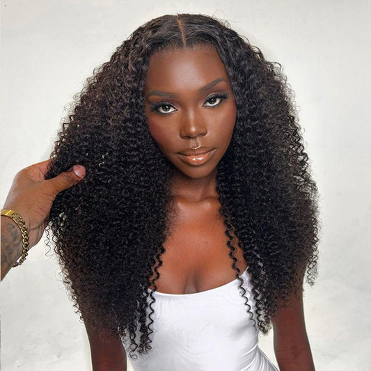 Human Hair HD Lace Front Wig Tight Curly 13x6 *NEW* CLEAR LACE & CLEAN HAIRLINE Natural Black