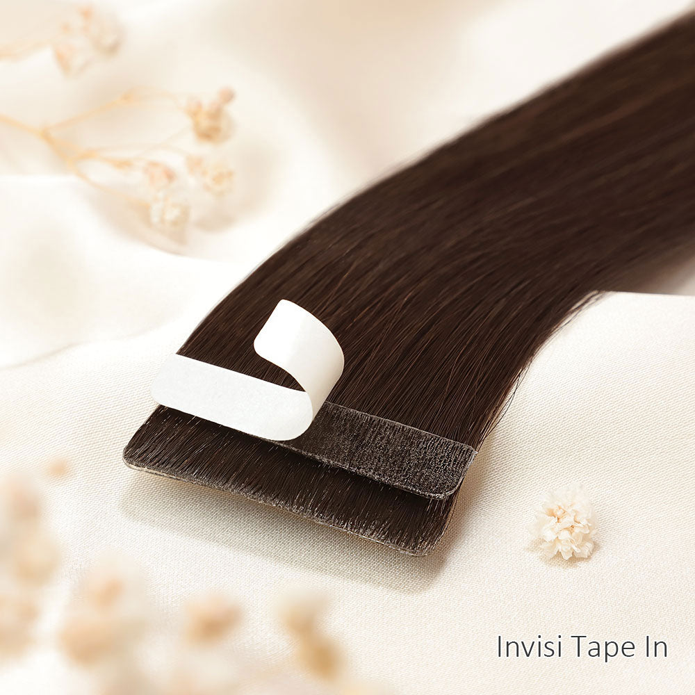 brown hair extensions tape ins
