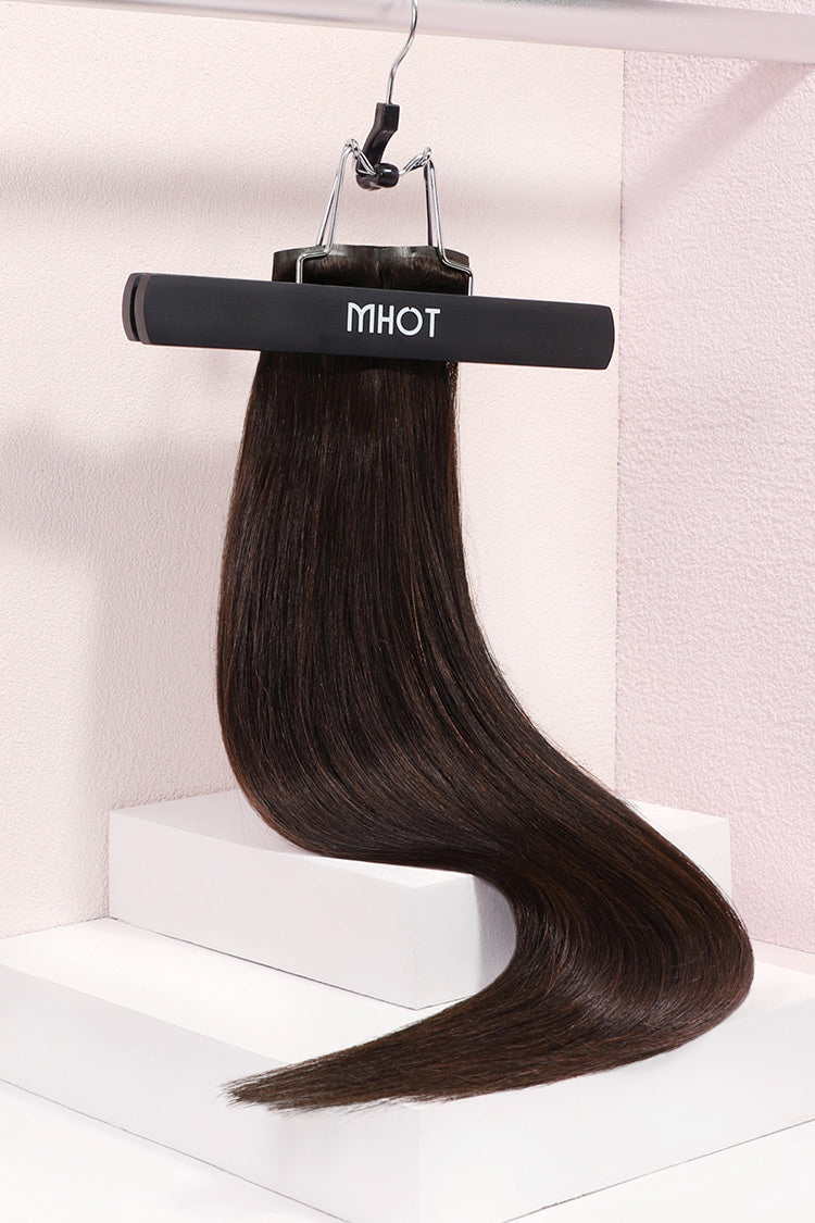 dark brown seamless clip in remy hair extensions