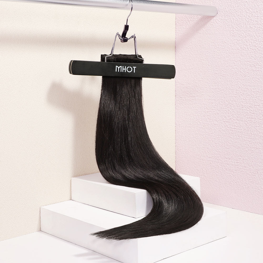 natural black clip in hair extensions