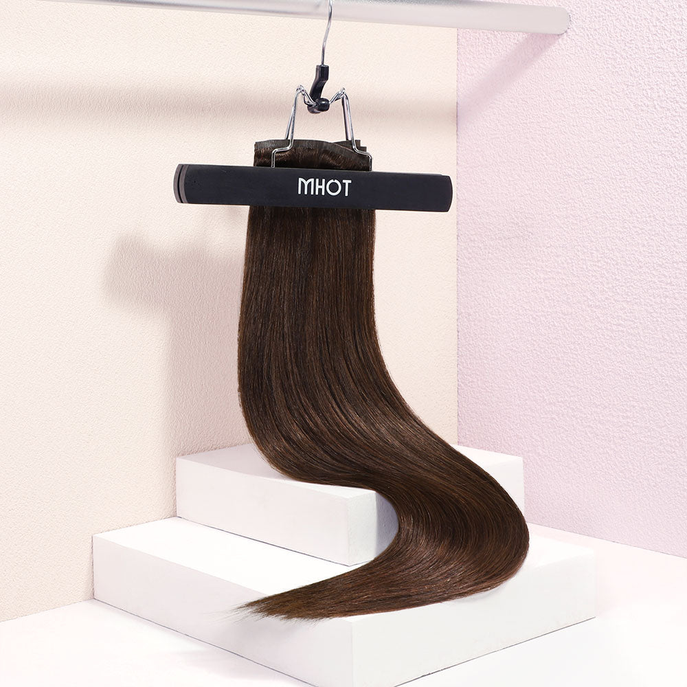 brown seamless clip in hair extensions