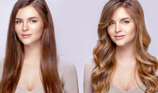 before and after balayage brown hair