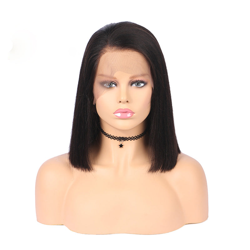 13x4 Side Part Asymmetrical Bob Wig Pre Plucked Lace Front