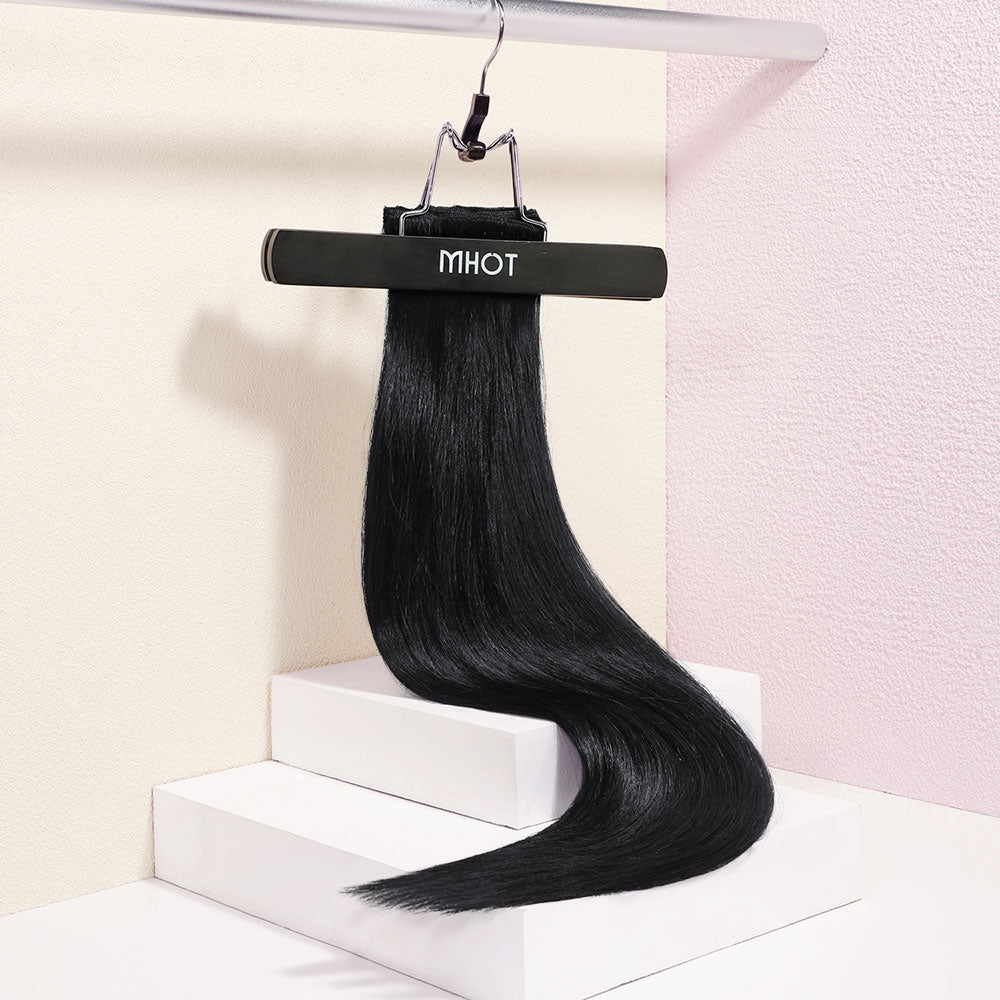 jet black clip in remy hair extensions