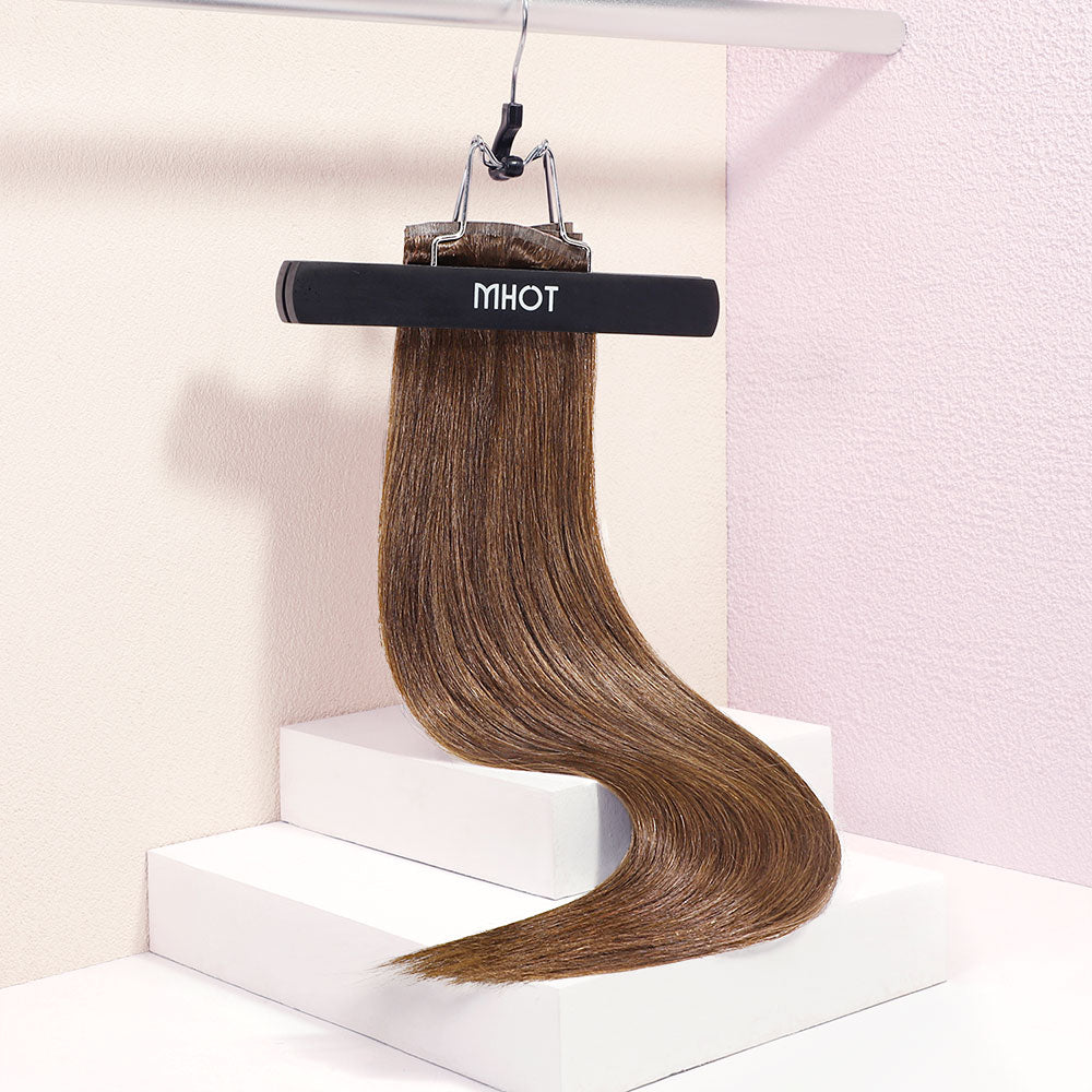 brown seamless clip in hair extensions