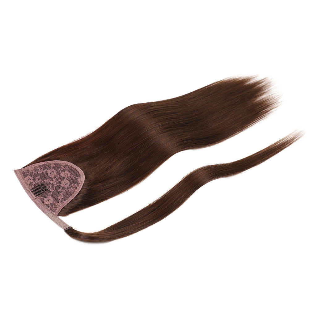 chocolate brown ponytail remy human hair extensions.jpg